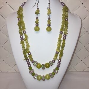 Peace jade beads Necklace set ❤️